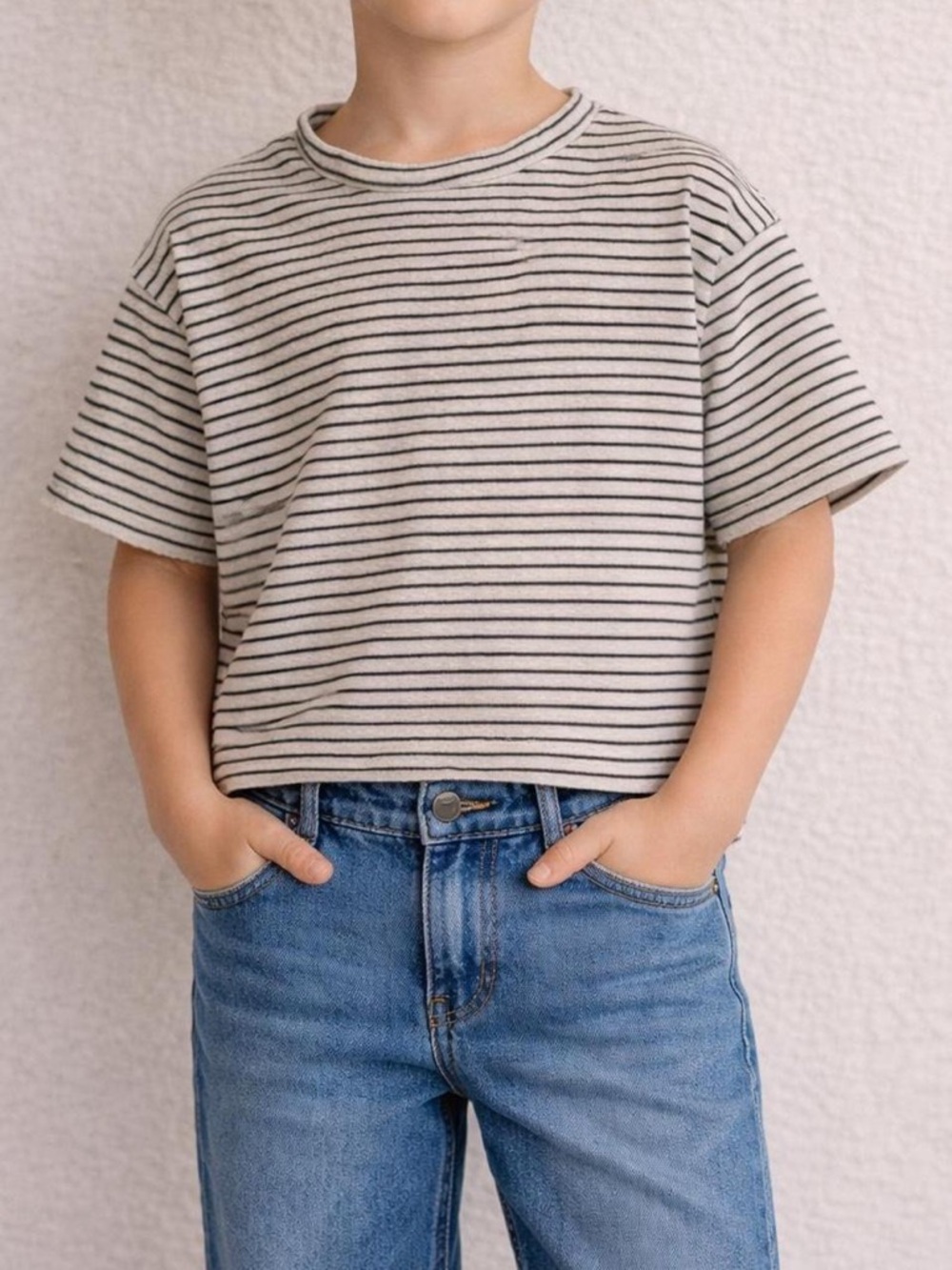 Zara Kids Striped Tee 6-7 Navy White Classic, Preppy, Basics Shirt